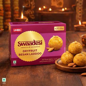 Desi Ghee Dryfruit Besan Laddu by Unibic Swaadesi