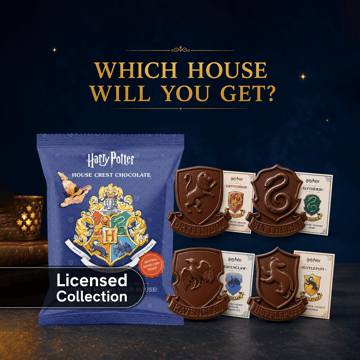Entisi Chocolatier Surprise Hogwarts House Crest Shaped Chocolates
