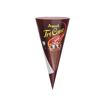 Amul Tricone Belgian Chocolate Ice Cream Cone