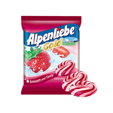 Alpenliebe Gold Cream Strawberry Candy (90 Pieces)