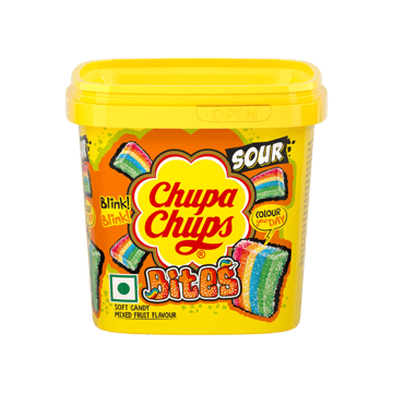 Chupa Chups Sour Bites Mix Fruit Soft Candy Tub