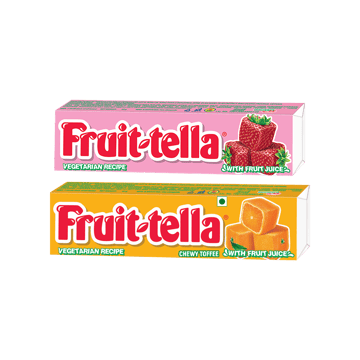 Fruittella Strawberry Flavour Chewy Toffee +  Orange Flavour Chewy Toffee Combo