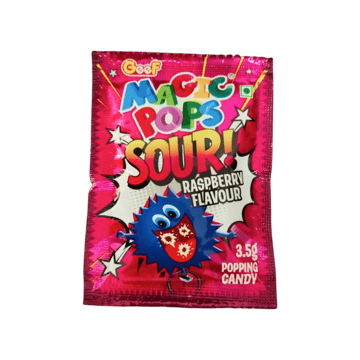 Magic Pops Sour Raspberry Popping Candy