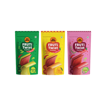 GO DESI Fruti Twist Fruit Bar (Real Aam) +  Fruti Twist Fruit Bar (Kaccha Aam) +  Fruti Twist Fruit Bar (Guava) Combo