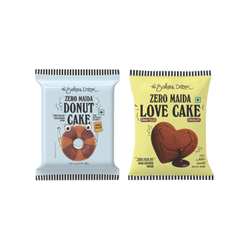 The Baker's Dozen Choco Filled Donut Cake (Zero Maida) +  Love Choco Fills Chocolate Muffin (Zero Maida) Combo