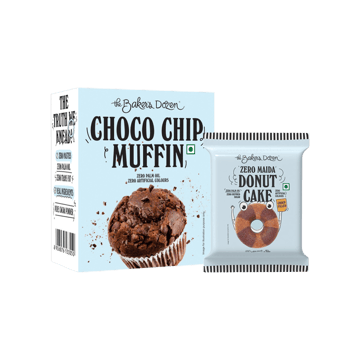 The Baker's Dozen Choco Filled Donut Cake (Zero Maida) +  Choco Chip Muffin Combo
