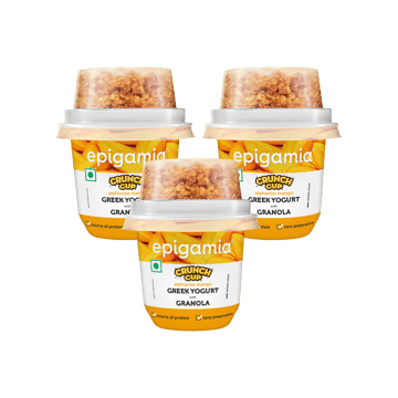 Epigamia Mango Crunch Flavoured Greek Yogurt with Granola - Pack of 3