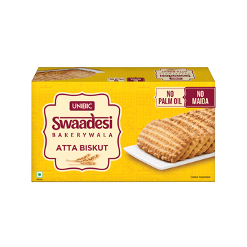 Unibic Swaadesi Atta Biskut Bakery Cookies - No Maida, No Palm Oil