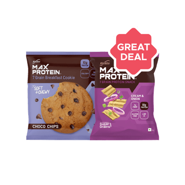 RiteBite Max Protein Choco Chips Cookies +  Max Protein Cream & Onion Chips Combo