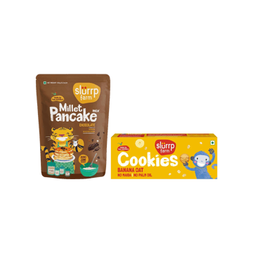 Slurrp Farm Chocolate Pancake Mix +  Banana Oat Cookies Combo