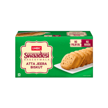 Unibic Swaadesi Atta Jeera Biskut Bakery Cookies - No Maida, No Palm Oil