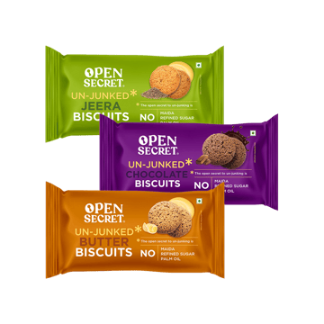 Open Secret Zero Maida Healthy Millet Biscuit - Chocolate +  Zero Maida Healthy Millet Biscuit - Butter +  Zero Maida Healthy Millet Biscuit - Jeera Combo
