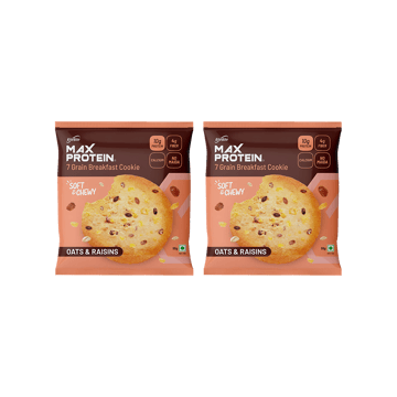 RiteBite Max Protein No Maida 7 Grains Oats & Raisins 10 g Protein Cookies - Pack of 2