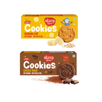 Slurrp Farm Banana Oat Cookies +  Choco Ragi Cookies Combo