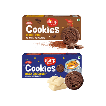 Slurrp Farm Choco Ragi Cookies +  Milky Choco Chip Cookies Combo