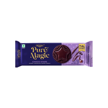 Britannia Pure Magic Choco Stars Chunky Chocolate Topped Cookies