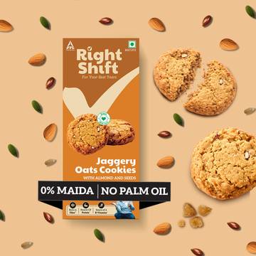 Right Shift Jaggery Oats Cookies (No Maida/ No Palm Oil)