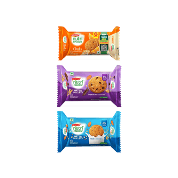 Britannia NutriChoice Oats Orange & Almond Biscuit (0% Maida) +  Oats Chocolate & Almond Biscuit (0% Maida) +  Almond Oats Glucose & Milk Biscuits Combo
