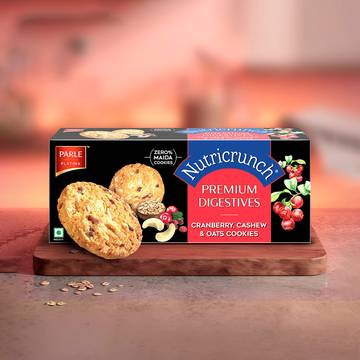 Parle Nutricrunch Premium Cranberry Nut Oat Cookies Bakery Cookies