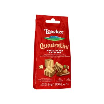 Loacker Quadratini Napolitaner Hazlenut Wafer Cube