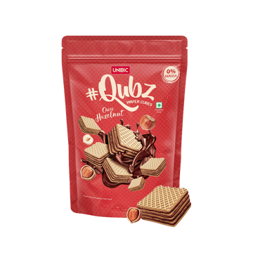 Unibic Qubz Choco Hazelnut Wafer Cube