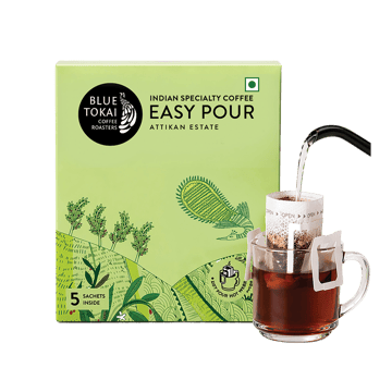 Blue Tokai Easy Pour Attikan Medium Dark Roast Coffee Bags (Nutty & Chocolatey)