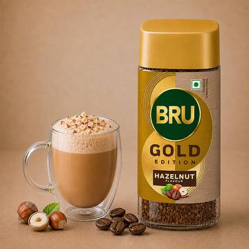 Bru Gold Freeze Dried Hazelnut Instant Coffee