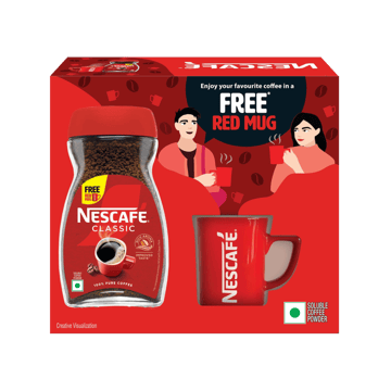 Nescafe Classic Instant Coffee Powder - Free Red Mug