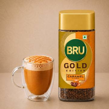 Bru Gold Freeze Dried Caramel Instant Coffee