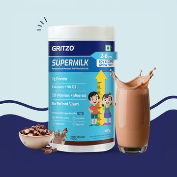 Gritzo Boy & Girl Growth+ Drink Mix (2 - 6 years, Double Chocolate)
