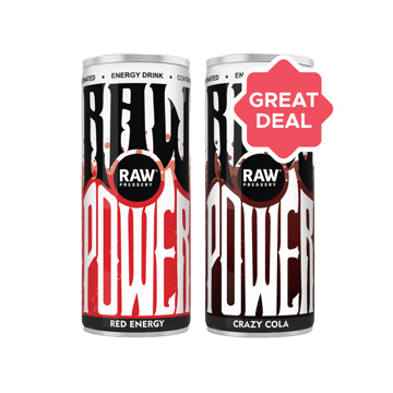 Raw Pressery Red Energy Drink +  Crazy Cola Energy Drink Combo