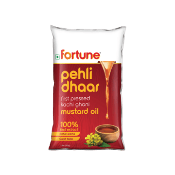 Fortune Pehli Dhar Kachi Ghani Cold Pressed Mustard Oil (Pouch)