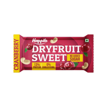 Happilo Cranberry Cashews Healthy Dry Fruit Sweet Bar