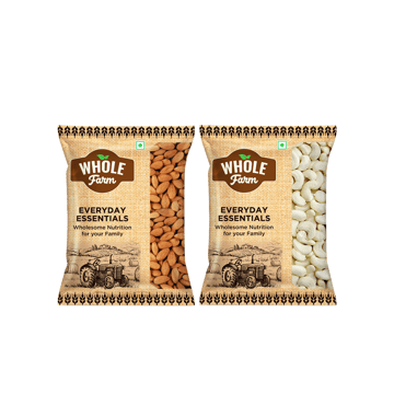 Whole Farm Premium American Almonds (200 g) +  Premium Cashew - Extra Bold Combo