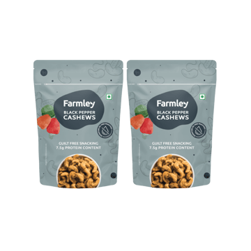 Farmley Roasted Black Pepper Flavoured Cashew - Pack of 2