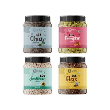 AMAYU Chia, Pumpkin, Sunflower & Flax Seeds Combo