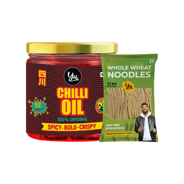 Yu Original Chilli Oil - Crispy & Bold + Whole Wheat Noodles Combo
