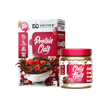 Doctor's Choice High Protein Oats - Dark Choco Berry +  High Protein Creamy Peanut Butter Combo