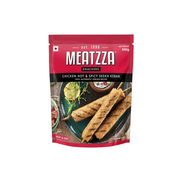 Meatzza Hot & Spicy Chicken Seekh Kebab (Frozen)