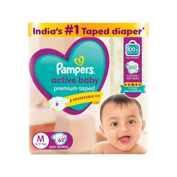 Pampers Active Tape Style Baby Diaper