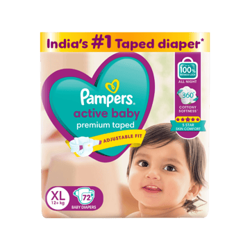 Pampers Active Tape Style Baby Diaper