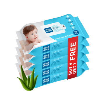 Mee Mee Gentle Wet Baby Wipes with Aloe Vera - Pack of 5