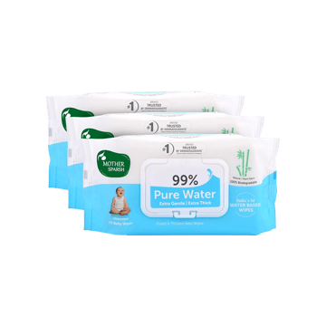 Mother Sparsh 99% Pure Water Baby Wipes Pack of 3