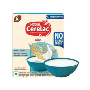 Nestle Cerelac Rice Baby Cereal (No Refined Sugar, 6-24 Months)