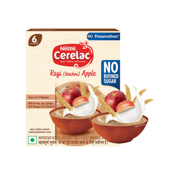 Nestle Cerelac Ragi Apple Baby Cereal (No Refined Sugar, 6 - 24 Months)