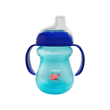 LuvLap Moby Little Spout Baby Sipper (240 ml, Blue)