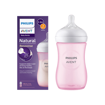 Philips Avent Natural Baby Feeding Bottle (BPA Free) (260 ml, Pink)