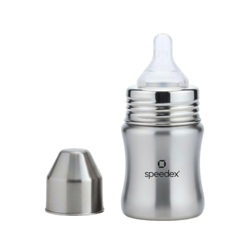 Speedex Stainless Steel Baby Feeding Bottle (125 ml, Bliss Silver)