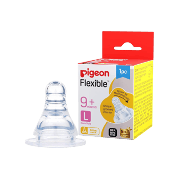 Pigeon Baby Peristaltic Feeding Nipple 9 months+, Large, Round Hole