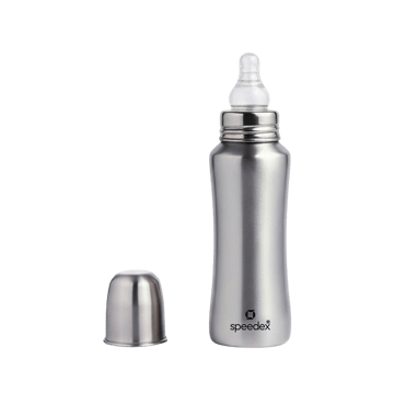 Speedex Stainless Steel Baby Feeding Bottle (240 ml, Silver)